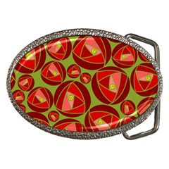 Abstract Rose Garden Red Belt Buckles by Dutashop