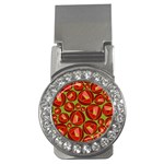 Abstract Rose Garden Red Money Clips (CZ)  Front