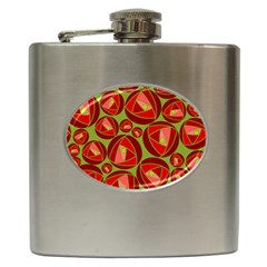 Abstract Rose Garden Red Hip Flask (6 Oz) by Dutashop