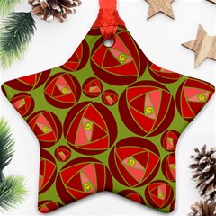 Abstract Rose Garden Red Star Ornament (two Sides)