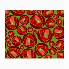 Abstract Rose Garden Red Small Glasses Cloth (2 Sides)