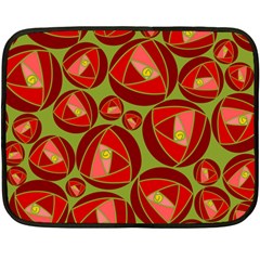 Abstract Rose Garden Red Double Sided Fleece Blanket (mini)  by Dutashop