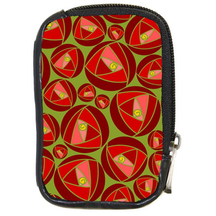 Abstract Rose Garden Red Compact Camera Leather Case