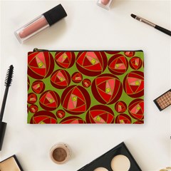 Abstract Rose Garden Red Cosmetic Bag (medium) by Dutashop