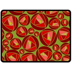 Abstract Rose Garden Red Fleece Blanket (large)  by Dutashop