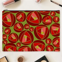 Abstract Rose Garden Red Cosmetic Bag (xxxl) by Dutashop