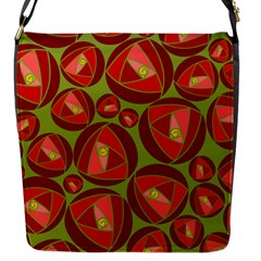 Abstract Rose Garden Red Flap Closure Messenger Bag (s) by Dutashop