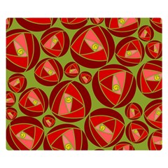 Abstract Rose Garden Red Double Sided Flano Blanket (small)  by Dutashop