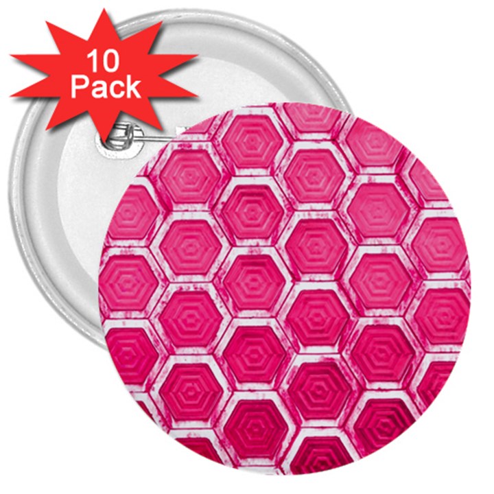 Hexagon Windows 3  Buttons (10 pack) 