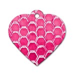 Hexagon Windows Dog Tag Heart (Two Sides) Front