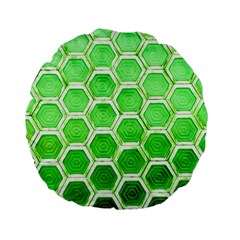 Hexagon Windows Standard 15  Premium Flano Round Cushions by essentialimage365