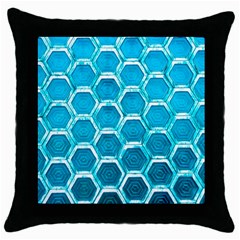 Hexagon Windows Throw Pillow Case (black) by essentialimage365