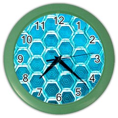 Hexagon Windows Color Wall Clock by essentialimage365