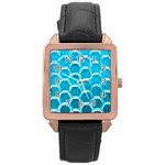 Hexagon Windows Rose Gold Leather Watch  Front