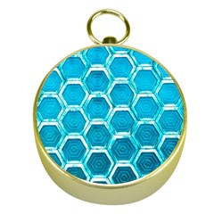 Hexagon Windows Gold Compasses by essentialimage365