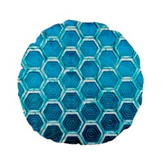 Hexagon Windows Standard 15  Premium Flano Round Cushions by essentialimage365