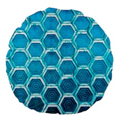 Hexagon Windows Large 18  Premium Flano Round Cushions by essentialimage365