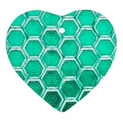 Hexagon Windows Heart Ornament (two Sides)