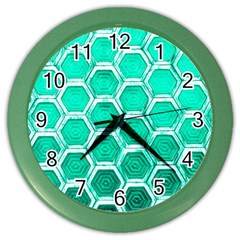 Hexagon Windows Color Wall Clock by essentialimage365