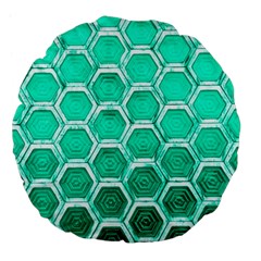 Hexagon Windows Large 18  Premium Flano Round Cushions by essentialimage365