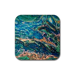 Oceanic Mircoscope  Rubber Coaster (square)  by BrenZenCreations