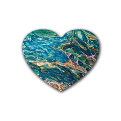 Oceanic Mircoscope  Rubber Coaster (heart)  by BrenZenCreations