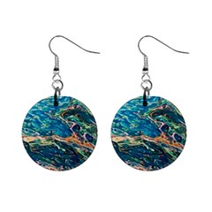 Oceanic Mircoscope  Mini Button Earrings by BrenZenCreations