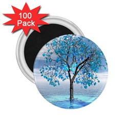 Crystal Blue Tree 2 25  Magnets (100 Pack)  by icarusismartdesigns