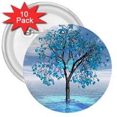 Crystal Blue Tree 3  Buttons (10 Pack)  by icarusismartdesigns