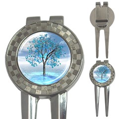 Crystal Blue Tree 3-in-1 Golf Divots by icarusismartdesigns