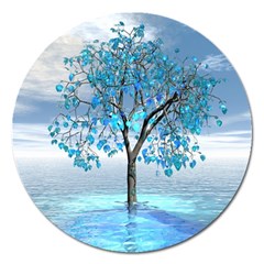 Crystal Blue Tree Magnet 5  (round) by icarusismartdesigns