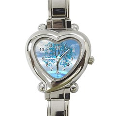 Crystal Blue Tree Heart Italian Charm Watch by icarusismartdesigns