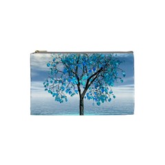 Crystal Blue Tree Cosmetic Bag (small) by icarusismartdesigns