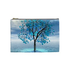 Crystal Blue Tree Cosmetic Bag (medium) by icarusismartdesigns