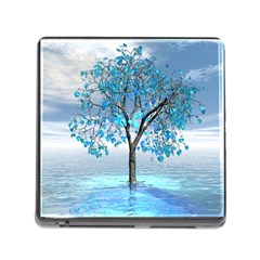 Crystal Blue Tree Memory Card Reader (square 5 Slot) by icarusismartdesigns