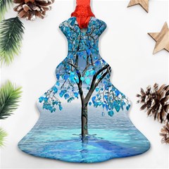 Crystal Blue Tree Christmas Tree Ornament (two Sides)