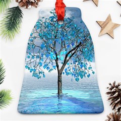 Crystal Blue Tree Bell Ornament (two Sides) by icarusismartdesigns