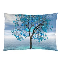 Crystal Blue Tree Pillow Case (two Sides) by icarusismartdesigns