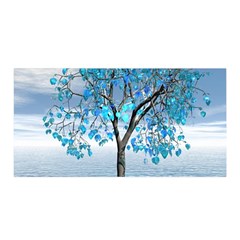 Crystal Blue Tree Satin Wrap by icarusismartdesigns