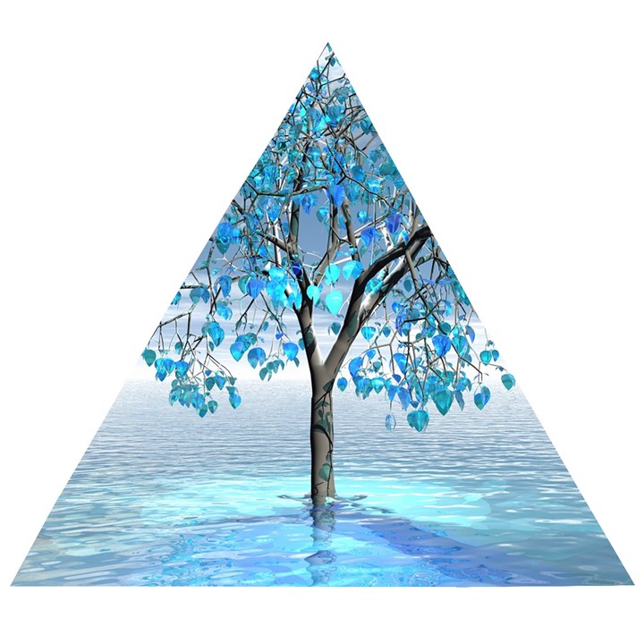 Crystal Blue Tree Wooden Puzzle Triangle