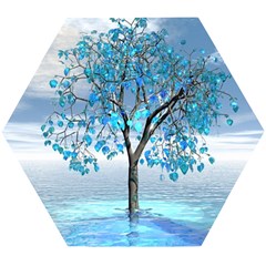 Crystal Blue Tree Wooden Puzzle Hexagon by icarusismartdesigns