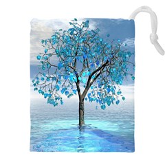 Crystal Blue Tree Drawstring Pouch (4xl) by icarusismartdesigns