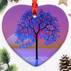 Tree Sunset Ornament (heart)