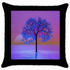 Tree Sunset Throw Pillow Case (black) by icarusismartdesigns