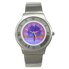 Tree Sunset Stainless Steel Watch by icarusismartdesigns