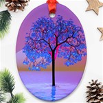 Tree Sunset Oval Ornament (Two Sides) Front