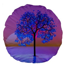 Tree Sunset Large 18  Premium Round Cushions by icarusismartdesigns