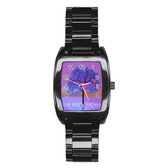 Tree Sunset Stainless Steel Barrel Watch by icarusismartdesigns