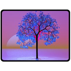 Tree Sunset Double Sided Fleece Blanket (large)  by icarusismartdesigns