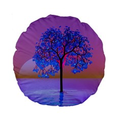 Tree Sunset Standard 15  Premium Flano Round Cushions by icarusismartdesigns